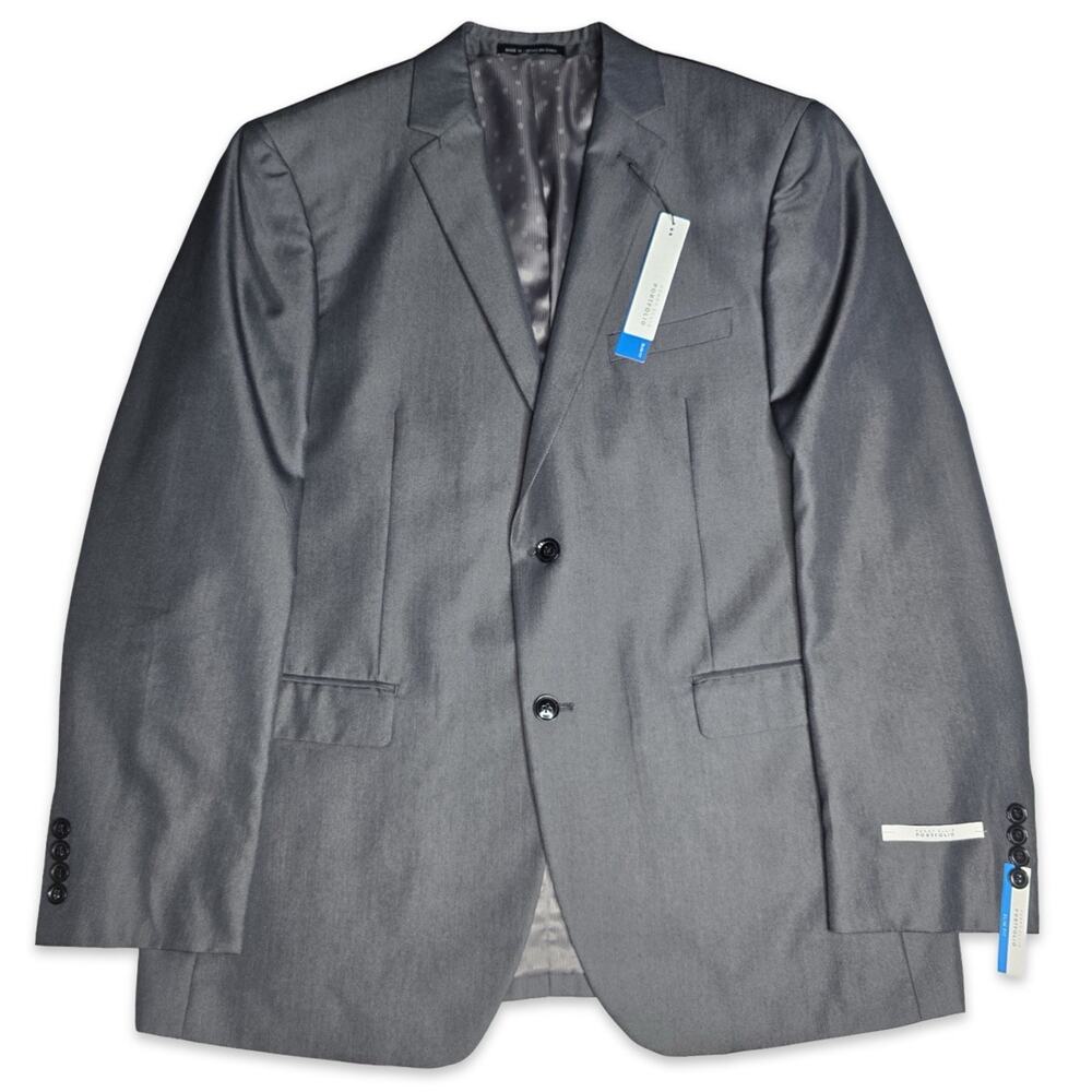 Perry Ellis Portfolio Mens Modern fit Jacket‎ Blazer 44R Grey Slim Fit NWT